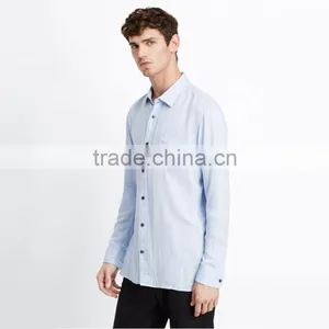 China Clothing Manufacturer Casual Style Cotton Woven Button up Shirts for Men thumbnail-3