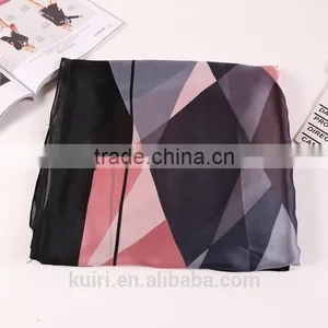 2016 Fashion Bandana Luxury Scarve Woman Brand 100% Silk Scarf With Flower Print Women Shawl High Quality Print thumbnail-2