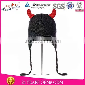 100% Wool New Fashion High Quality Kitty Ears Baby Knitted Animal Hat thumbnail-1