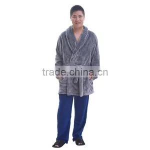 Polyester Flannel Bathrobe ,man Sexy Nightwear thumbnail-1