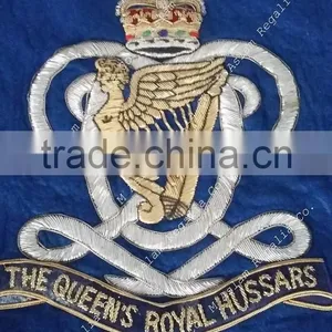 Hand Embroidered Bullion Wire Banner With Gold Braid thumbnail-2