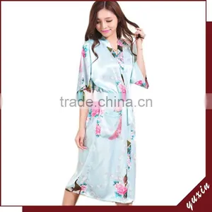 15 Colors Factory Wholesale Plus Size Peacock Women Robe Sleepwear,nightgown Silk Robes RL1-00 thumbnail-5