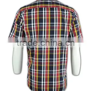 2015 Hot Sell Wholesale High Quality Red and Black Color Flannel Shirts Men thumbnail-4