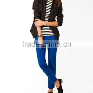 Collarless Faux Leather Blazer thumbnail-5