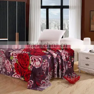 China Supplier Customized Rose Print Summer Blanket thumbnail-1
