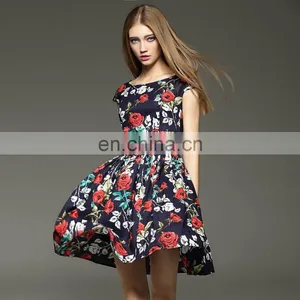 High Quality Sleeveless Super Dress Fashion Elastic Waist Dress Summer 2016 thumbnail-1