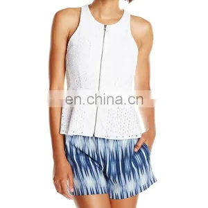 Hot Sale Most Popular Womens Fitness Tank Fahsion Top With Central Front Zipper thumbnail-1