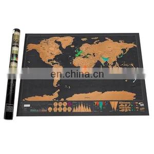 2017 Travle Wall World Map Mini Scratch off Foil Layer Coating Poster thumbnail-1