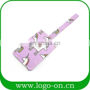 High Quality Printing Unicorn Leather Luggage Tag With Strape thumbnail-2
