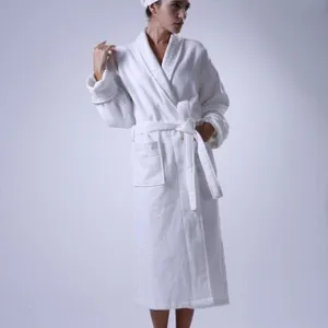 Eliya 100% Cotton Terry Robe Custom Embroidery Hotel Bathrobe for Sale thumbnail-1