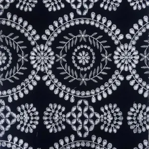 Hollow Out White Cotton Fabric Embroidered Lace thumbnail-3