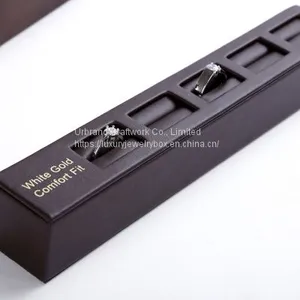 Long PU Rings Display Stand Luxury Wooden Rings Jewelry Display With Custom Logo thumbnail-3