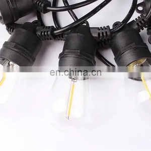 Waterproof Outdoor Custom 48ft 15 Sockets S14 Party Edison Bulb Patio Led String Lights Without Hanging Wire thumbnail-2