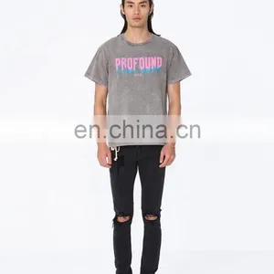 DiZNEW China Manufacturing Custom Printing Washed Old Men's T-shirt thumbnail-3