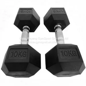 Iron Cast Painted Black Dumbbells thumbnail-1