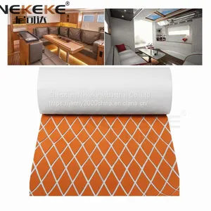 Nekeke Orange + White Diamond on Surface EVA Foam Decking Flooring for Boat Parts thumbnail-3