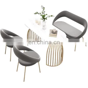 Nordic Leisure Style Salon Equipment Leather Sofa Hotel Chairs for Hotel Living Room Furniture thumbnail-2