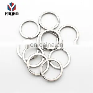 Various Styles Engraved Flat Keyring Stainless Steel Key Chain Ring Metal Split Key Ring For Accessories Use thumbnail-1