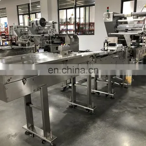 High Speed Flow Pack Bread Cake Bun Pillow Wrapping Packaging Machinery Croissant/Donut Horizontal Packing Machine thumbnail-3