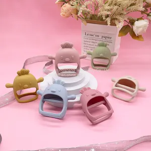 Silicone Teething Mitten Toy Cute Chick Silicone Chewable Toys Animal Custom Baby Teether thumbnail-5