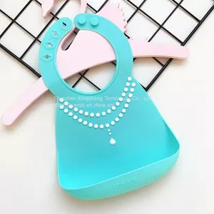 Customized Baby Feeding Set Soft Silicone Waterproof Baby Bibs Sets Easily Clean BPA Free thumbnail-5
