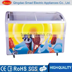 Newest Style Counter Top Curved Glass Door Chest Freezer thumbnail-3