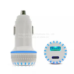 LED Display Quick Charge 5V 2.4A 18W Mobile Phone Plastic USB Car Charger thumbnail-1