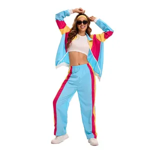 Men Costume Hip Hop Disco Tracksuit Sets 80s Shell Suit Party 90s Costumes Cosplay Dress thumbnail-2
