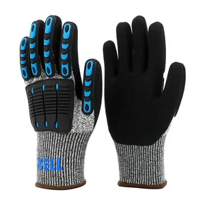 Snellsafety 13 Gauge HPPE Nitrite Sandy Cut Resistant Abrasion With TPR Impact Safety Glove thumbnail-1