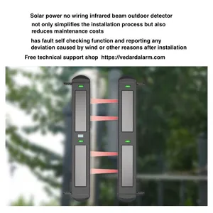 Solar-powered 4-beams Active Wireless Infrared Light Wall Anti-Theft Outdoor Detector Wireless Alarm thumbnail-5
