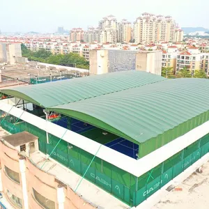 Outdoor Tennis Court Electric Shade Retractable Awning, Steel Column Suspended Canopy, Large Event Tent Manufacturer thumbnail-2