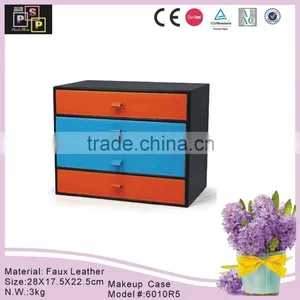 China Supplier Household Faux Leather Makeup Cabinet Case thumbnail-1