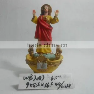 Polyresin Religious Holy Cup With Saint Figurine for Sale thumbnail-2