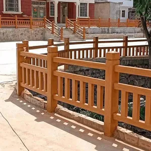 Cement Imitation Bamboo Guardrails for Scenic Spots, Riversides, Lawns, Gardens. Precast Concrete Fences for Greening and Protection thumbnail-4