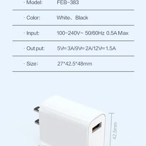 Compact 18W Quick Charge 3.0 USB Charger 30W Fast Charging Adapter EU US Plug for Travel thumbnail-5