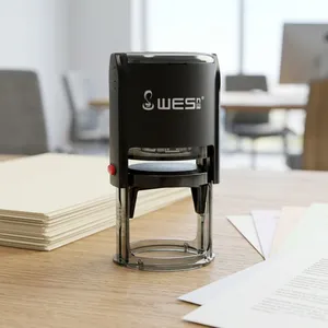 38mm Circle Self Inking Stamp Personalized Design Quick Press for Paperwork Verification and Authority Seals WES Stamp thumbnail-1