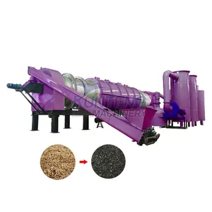 Industrial Olive Pomace Coffee Husk Sugarcane Bagasse Continuous Carbonization Equipment EPC thumbnail-1