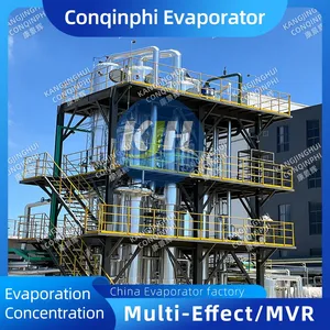Tubular Three-Effect Evaporator for Pharmaceutical Industry, Concentrate Herbal Extracts, 304 SS, Sanitary Design thumbnail-1