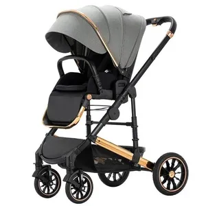 Lightweight 3-in-1 Portable Linen Baby Stroller With Mechanical Adjustment Foldable for 3-Year-Olds and Travel Systems thumbnail-3