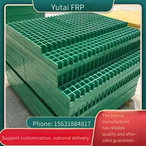 Fiberglass Reinforced Plastic Grille, Trench Grid Plate, Anti-slip Cover Plate for Sewage Tank, Tree Pool Grate, Manure Leakage Plate for Breeding, Yutai thumbnail-1
