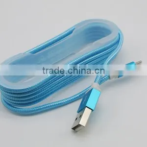 Nylon Braid Reversible Micro USB Cable 5pin Metal Cable USB 2.0 Charger Cable for Samsung thumbnail-2