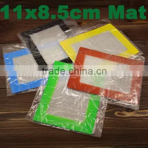 11*8.5cm Silicone Rubber Dab Mat Butane Hash Bho Oil Silicone Pad Heat Resistant Fiber Glass Silicone Wax Mat thumbnail-5