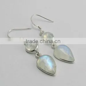 Tropical Beauty Rainbow Moonstone 925 Sterling Silver Earring thumbnail-1
