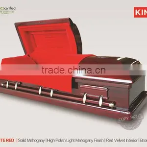 Magistrate Red Solid Wood Casket With Half Coffin Couch thumbnail-1