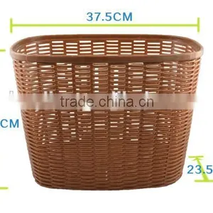 High Quality Plastic Old Style Bike Basket Classical Bicycle Basket in Brown Color thumbnail-1
