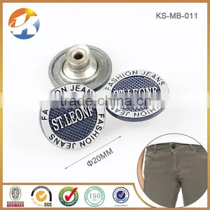 Dark Blue Flat Metal Shank Button thumbnail-1