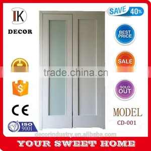 Modern House Design Laminated Glass Swing Closet Solid Wood Door thumbnail-1