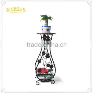Flower Vase Shape Planters Wrought Iron Plant Stand for Home Deco thumbnail-6