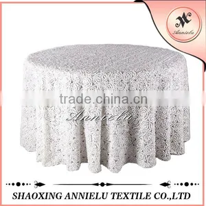 Wholesale White Embroidery Design Wedding Tablecloths thumbnail-1