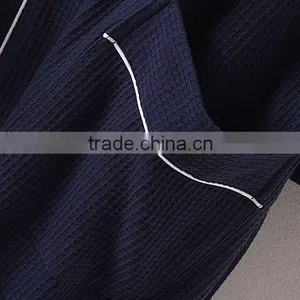 New 2016 Men Waffle Cotton Bathrobes Men Bathroom Spa Robe Male Plus Size Pajamas Traditional Yukata Sleepwear thumbnail-2